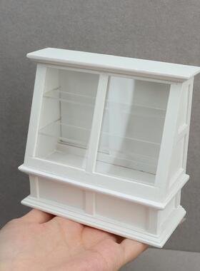 1:12娃娃屋dollhouse迷你家具商店场景 商品蛋糕推拉门长柜子
