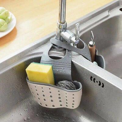 Kitchen Utensils Sink Double Drain Bag Storage Rack for