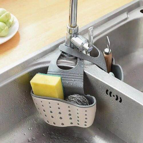 Kitchen Utensils Sink Double Drain Bag Storage Rack for