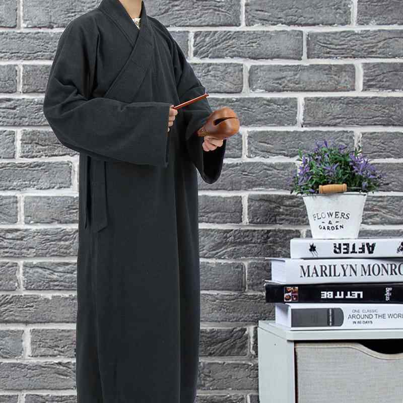 特价秋冬呢子僧服大褂出家人加厚毛呢长褂男女僧人僧衣和尚服长衫