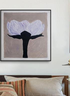 小众饰艺术装画客方厅画餐厅正形风景JJV挂画抽象线条花样板朵房