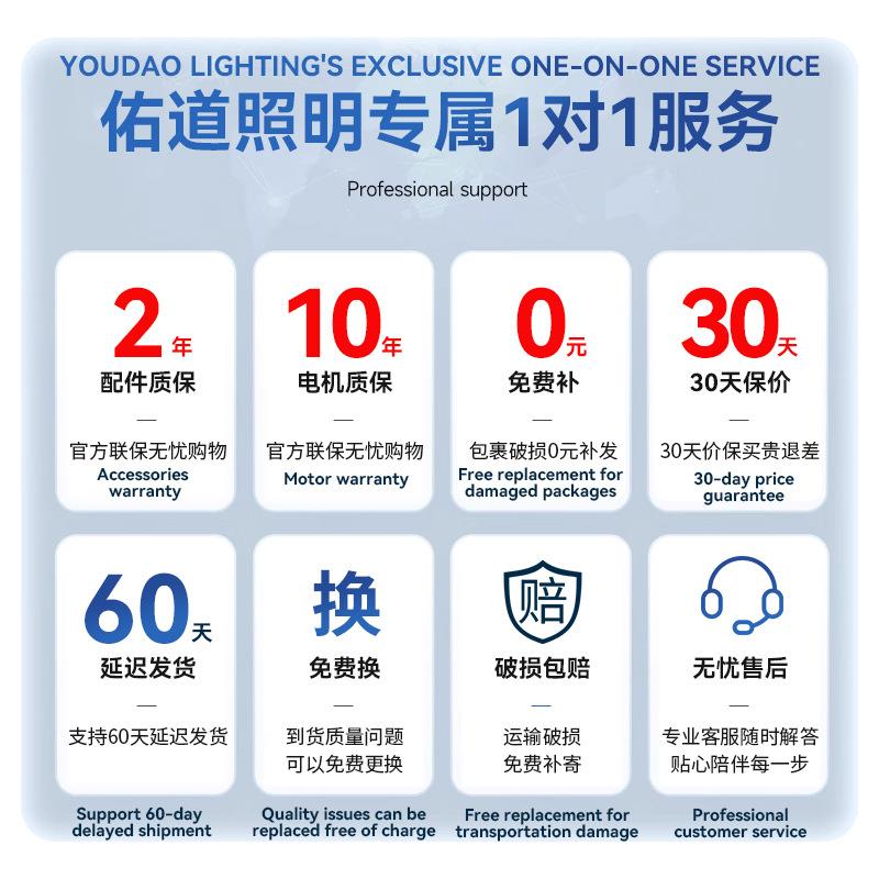 美式大风力风扇灯超市饭店工厂吊扇灯72寸工业风户外旅游区风扇灯