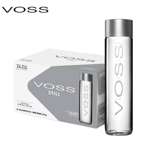 【整箱】挪威进口玻璃瓶800ml芙丝voss矿泉水高端矿泉水气泡水