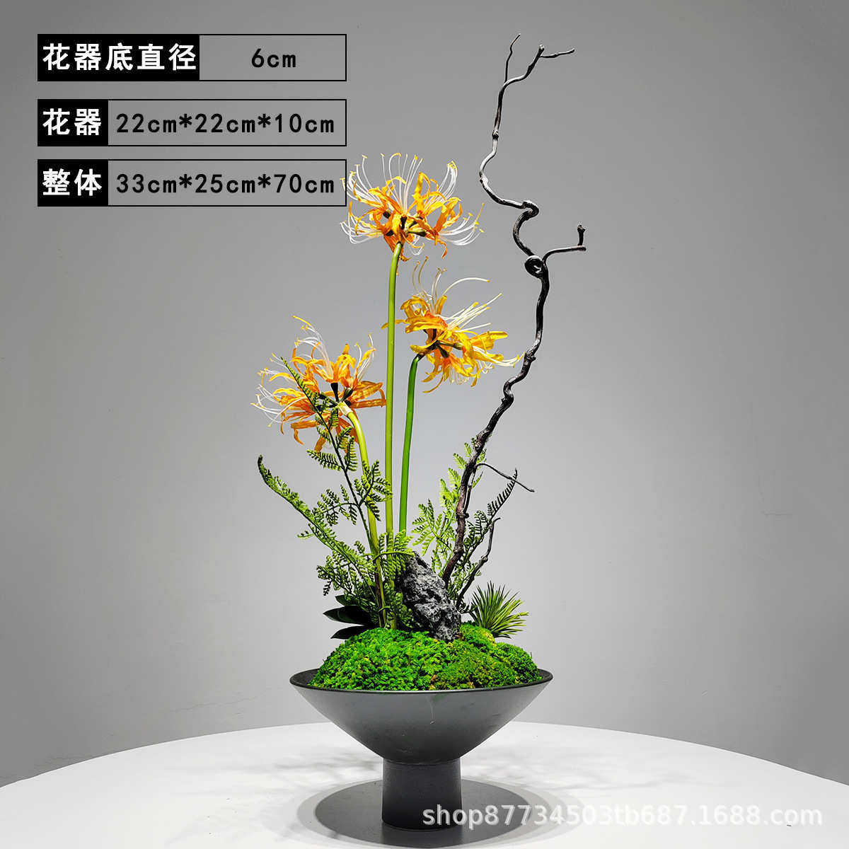 摆设中式花茶桌新摆件花样板间饭店假摆花茶室仿真桌花艺花架家具