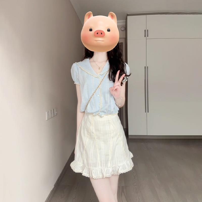 夏日ootd穿搭连衣裙子女夏季2025新款爆款韩系绝美小个子短裙套装