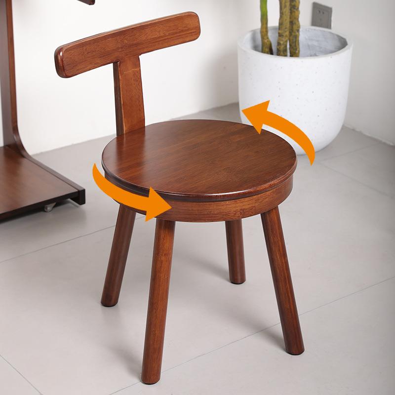 竹旋转椅楠休闲阳台转椅家用简约靠背小65513椅子加高转成椅人儿