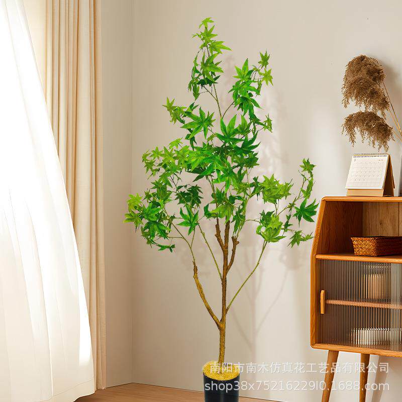 枫叶树仿植型真绿假植物室大盆栽客厅落地装饰内仿真QSK-029花摆