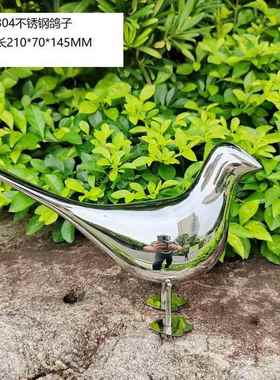 户外不12188锈镜钢鸽子雕塑海鸥面鸽子花园园林景观摆件酒店草坪