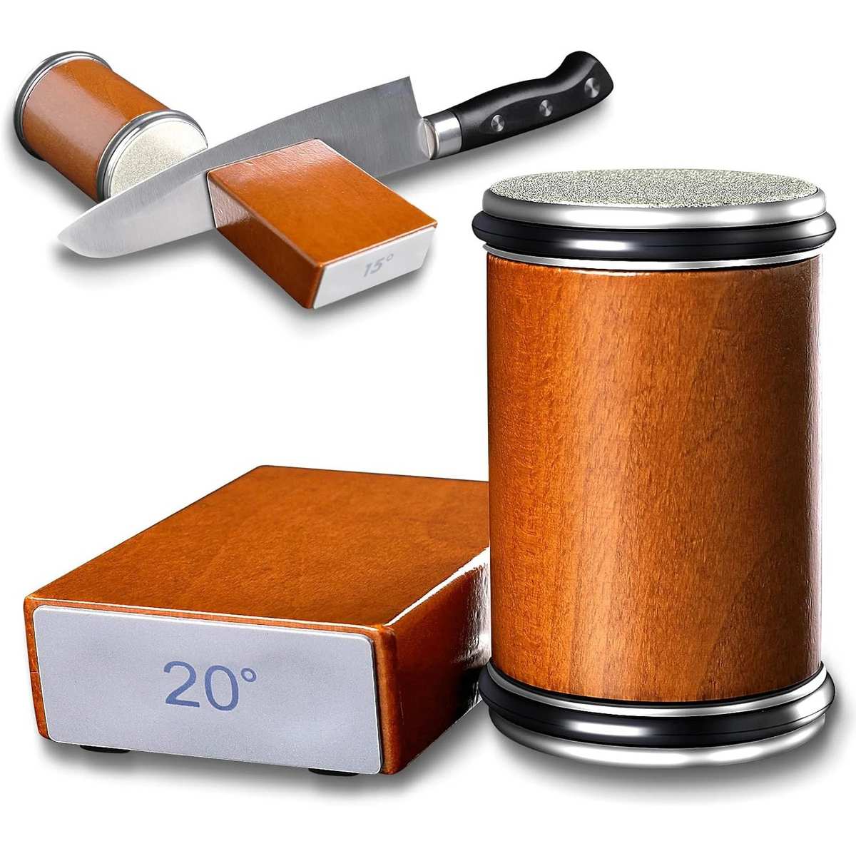 Rolling Knife Sharpener滚轮磨刀器石滚动轴钨钢多角度圆柱套装