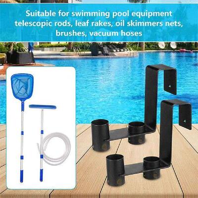 2 Pcs Pool Fence Hooks Pool Pole Hooks Metal Hangers for