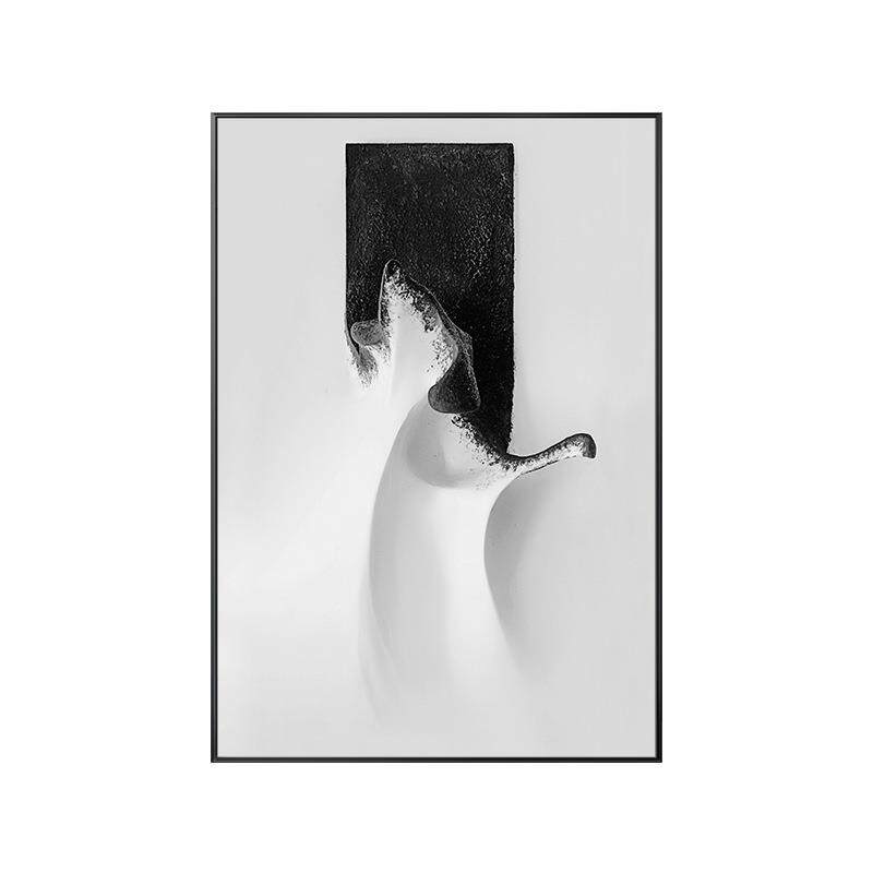 抽象黑白玄关大幅装饰画样板间办公室挂画现代客厅沙发背景墙壁画