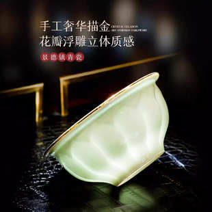 景德镇高白瓷影青浮雕碗碟套装陶瓷碗盘餐具套装乔迁碗具礼品批发