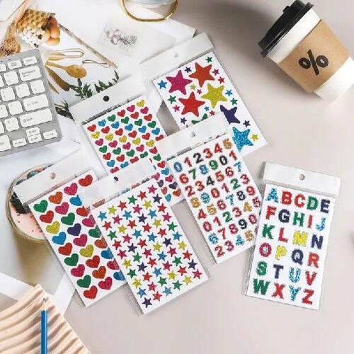 10 sheet Reward Flash Stickers Praise Label Star Gold