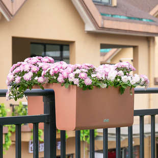 双边挂栏杆花盆挂式树脂骑马盆马鞍式护栏楼梯悬挂阳台花箱骑栏盆