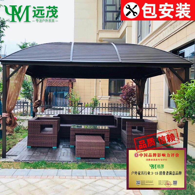 远茂铝合金户外凉亭庭院别墅亭子花园遮阳棚露天阳台室外阳光雨棚
