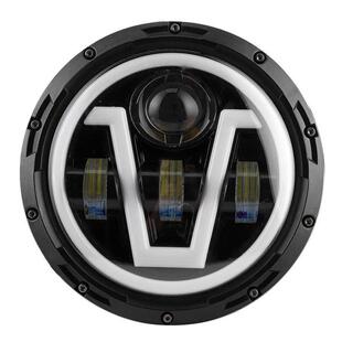 V型天使日行灯三色天使眼 LED大灯哈雷大灯 7寸牧马人大灯越野改装