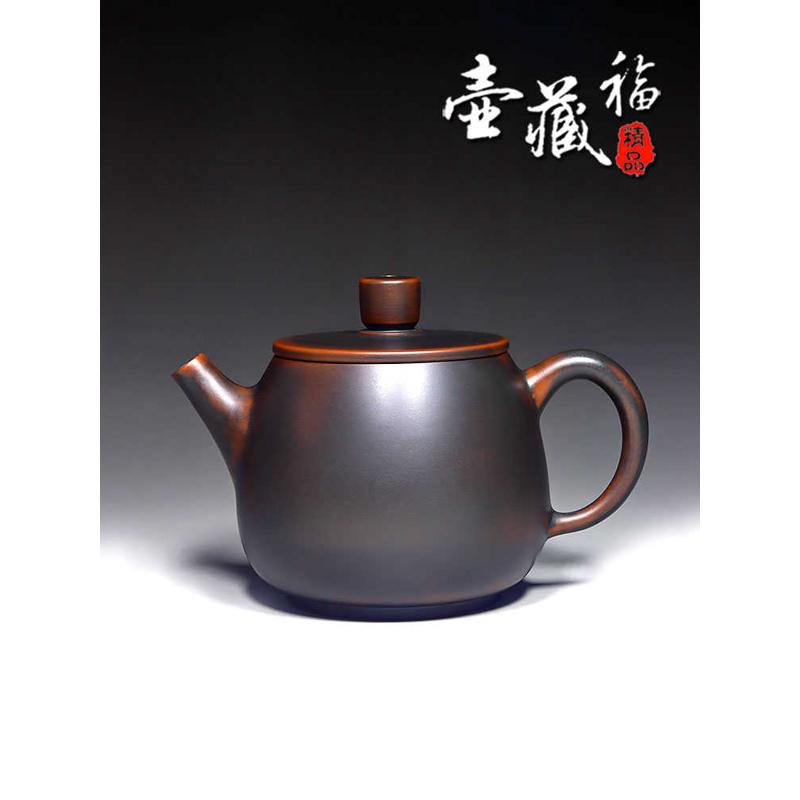 坭興陶茶壺名家純手工制作斗金壺中式復古茶器家用泡茶壺