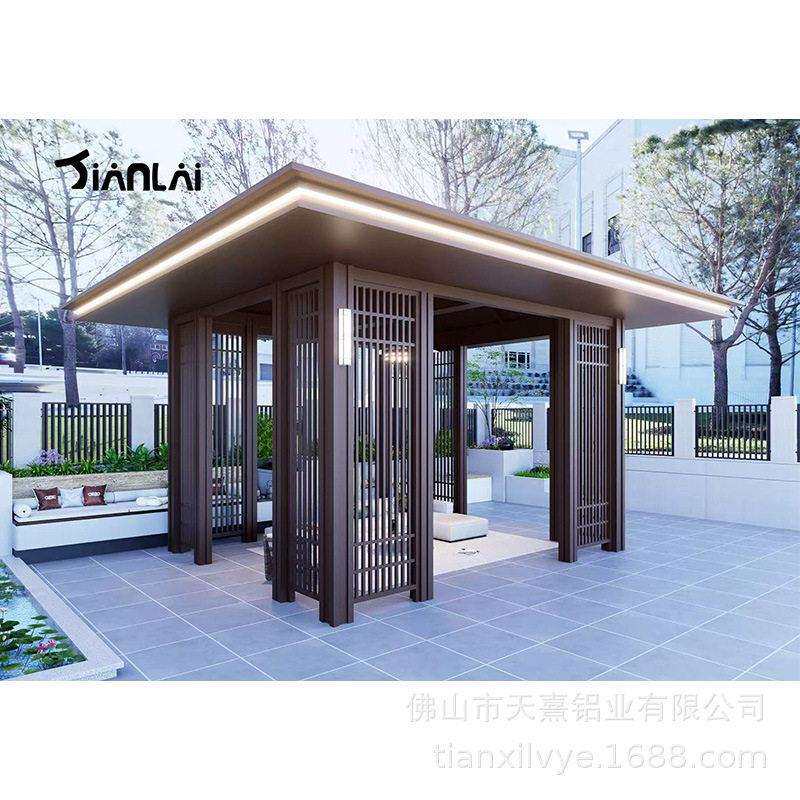 新中式景观亭园林景观别墅凉亭庭院花园休闲茶室风雨连廊雨棚凉棚