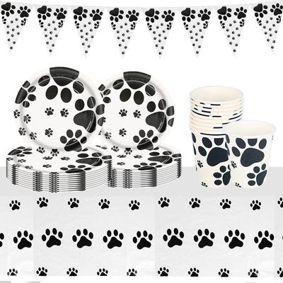Dog Footprint Birthday Party Supplies 狗狗脚印派对布置用品