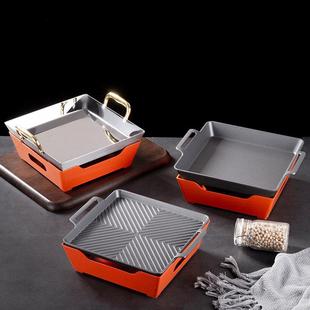 新式烤鱼炉小龙虾牛娃干锅烧烤盘牛排盘保温烤盘海鲜大咖炉饭厅用