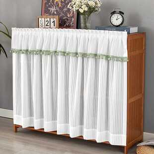 柜架免&帘货架帘子防尘蕾丝储物柜遮挡橱柜门帘书打孔鞋柜o衣柜杂