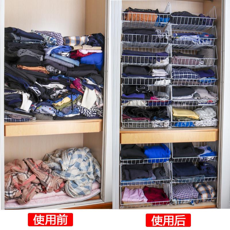 衣柜收纳分层置物架整理神器衣橱衣服篮衣物柜内隔板卧室