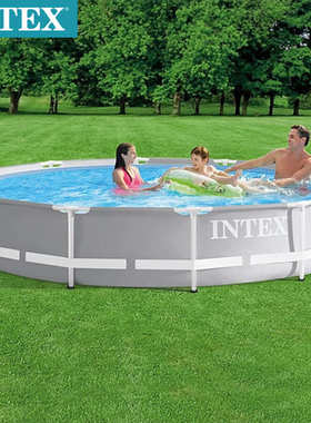 INTEX26712超大儿童游泳池成人管架戏水池366×76家庭支架游泳池
