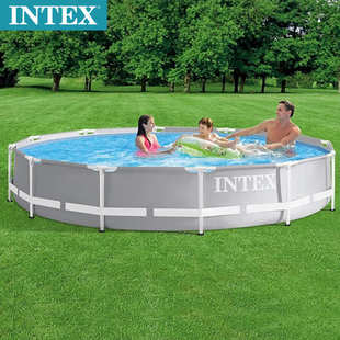 INTEX26712超大儿童游泳池成人管架戏水池366×76家庭支架游泳池