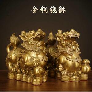 貔貅摆件铜貔貅大号一对公母皮丘聚财家居办公室店铺开业
