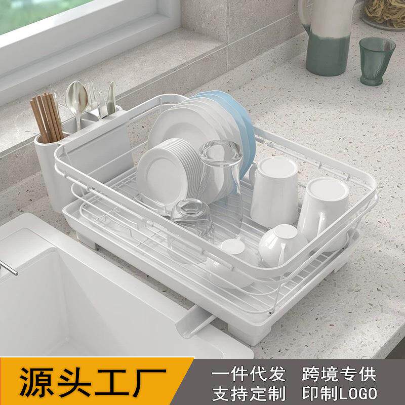 厨房单双层可拆装托盘不锈钢烤漆沥水篮家用餐具碗筷置物收纳架