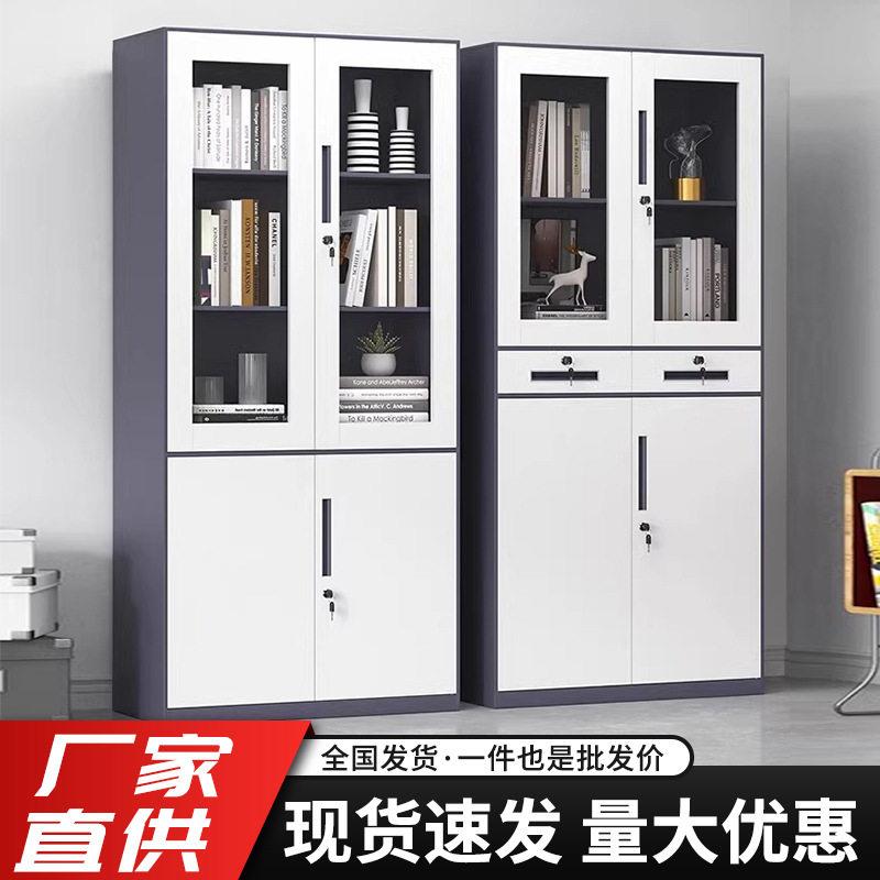 文件柜钢制套色窄边铁皮柜拆装资料柜公柜储物柜矮柜财务凭证柜