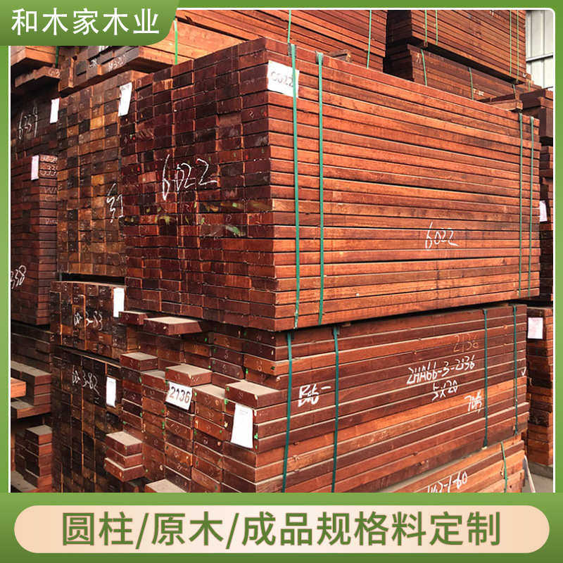 厂家供应菠萝格防腐木板材料园林景观古建户外支持定 制
