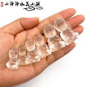 天然白水晶茶晶粉晶宝宝佛雕刻小观音弥勒佛摆件茶桌摆件装 饰饰品