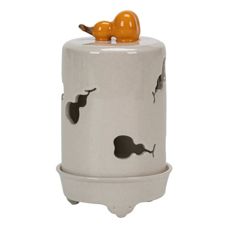 室内新品家用炉草木灰茶桌香炉薰炉盘香茶室香葫芦 陶瓷摆件禅意