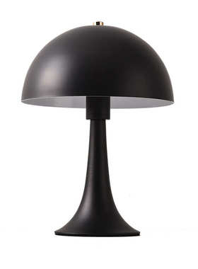 蘑菇装饰台灯极简创意铁艺黑色卧室床头灯外贸厂家LED帽子台灯