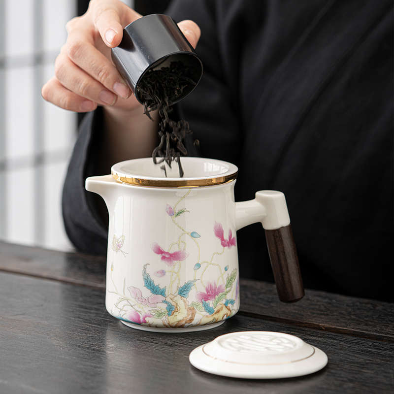 白瓷便携式旅行茶具套装快客过滤茶杯一壶四杯户外车载旅游泡茶壶