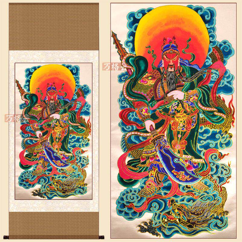 中国风特色蔚县手工剪纸武圣关公墙上挂画财神爷墙上挂画送领导礼