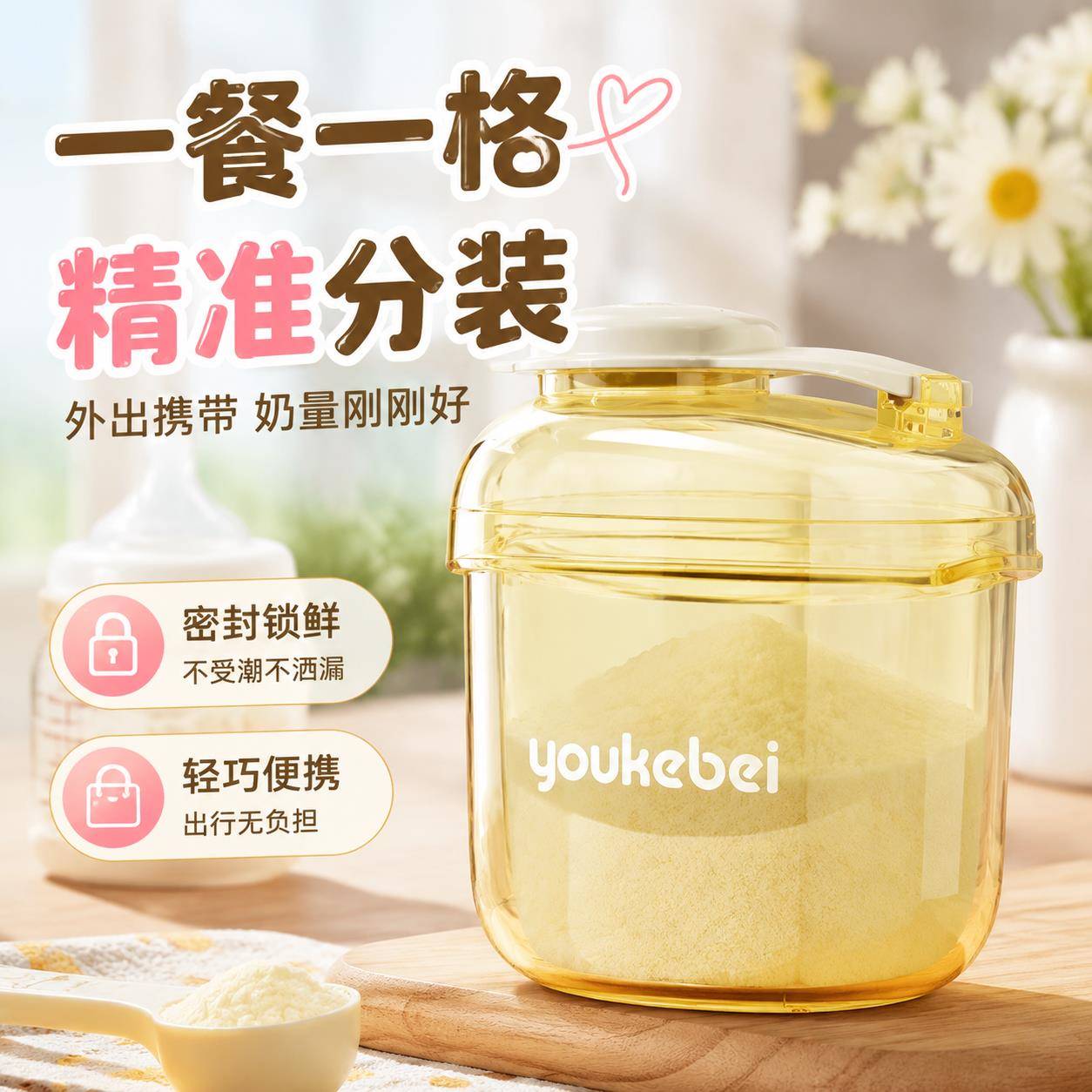 奶粉分装盒一餐一格便携外出婴儿辅食盒宝宝密封保鲜盒80ml新款盒