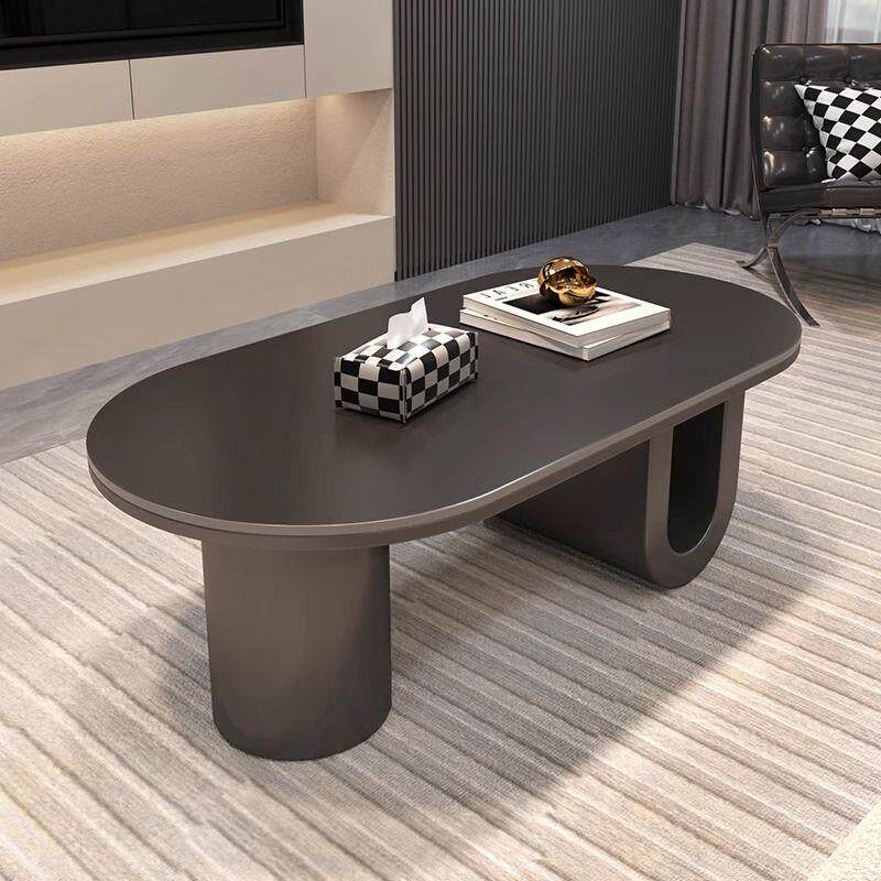 设计师极简岩板椭圆形茶几客厅家用现代简约小户型茶桌轻奢高级感