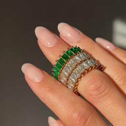 opening rings women爆闪戒指新款小众高级感满钻锆石开口戒指女