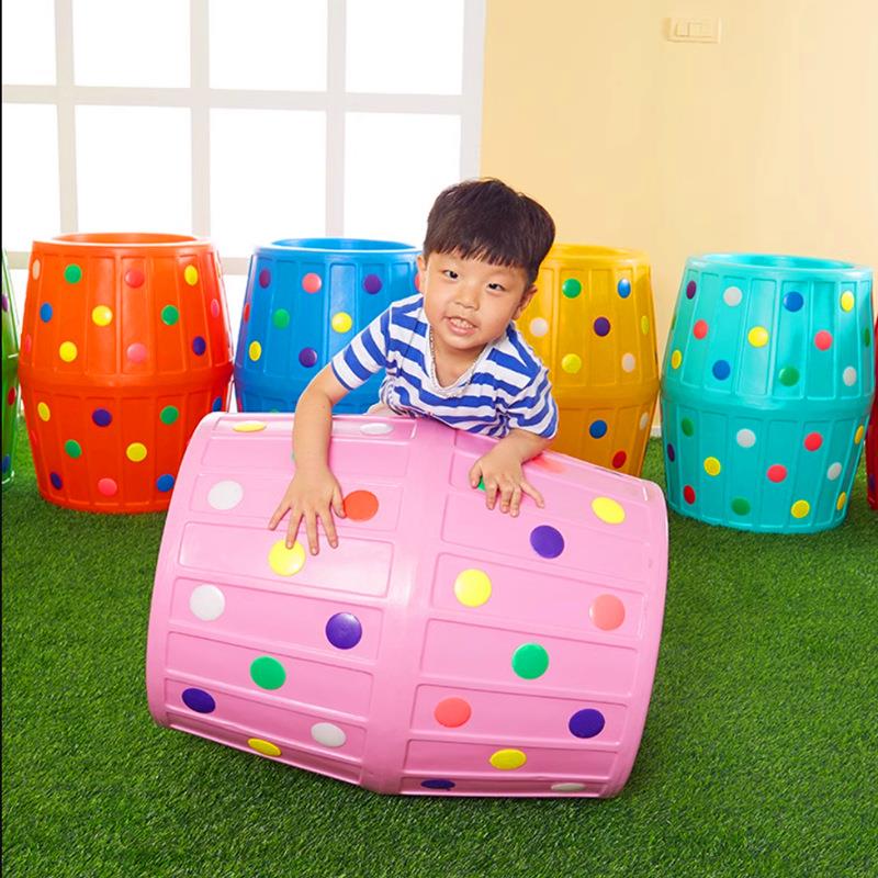钻滚桶儿童感统器材彩色滚筒幼儿园体能训练教玩具户外花样大钻洞