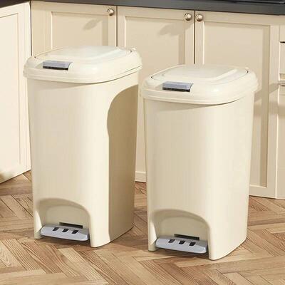 Household High-value Trash Can Light Luxury with Lid Foot Op