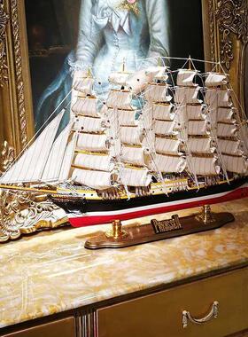 船模型摆件一帆风顺帆船摆件100cm精致木质帆船模型摆件一帆风顺