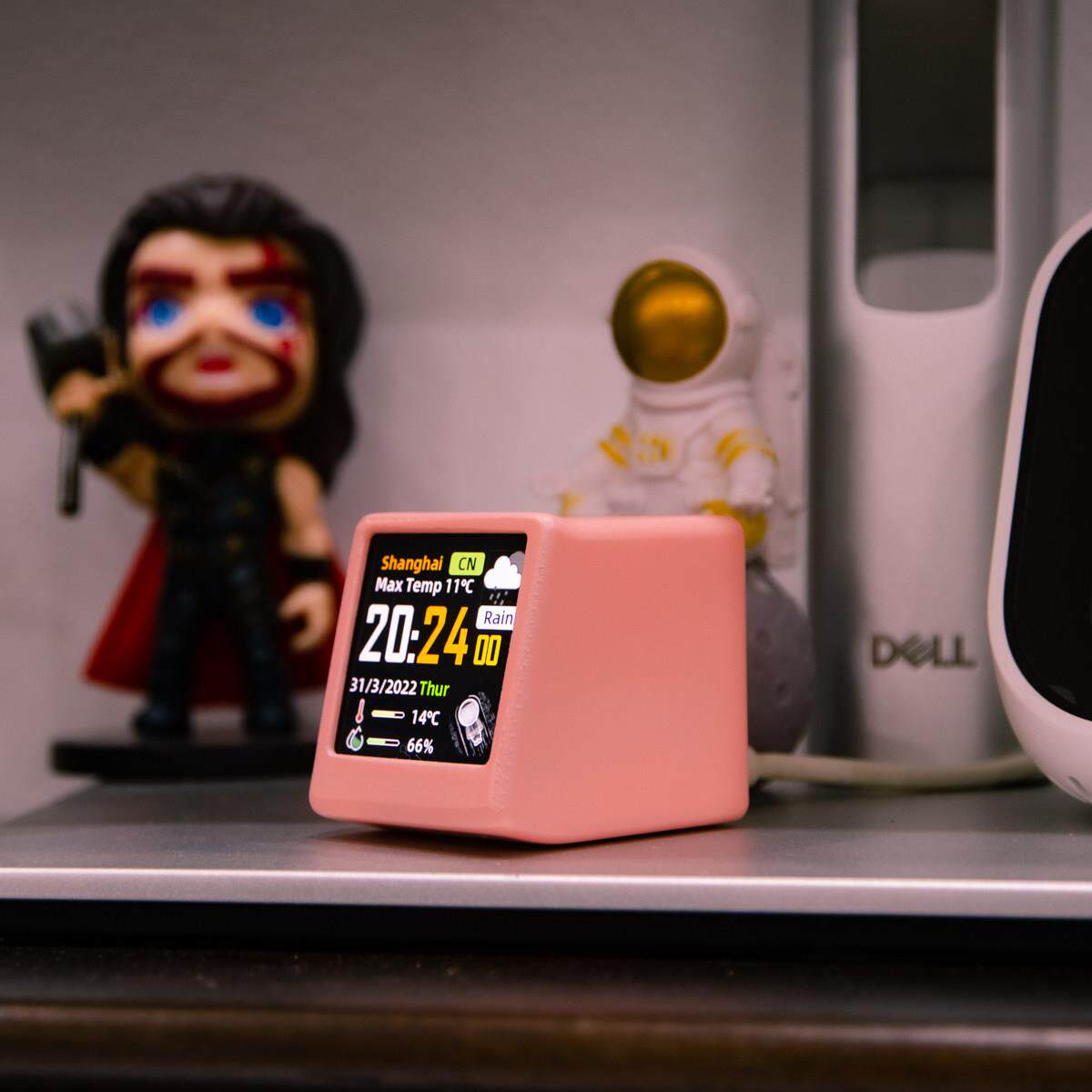 智能英文桌面天气动画新潮可爱自定义上传动画创意天气数字码时钟