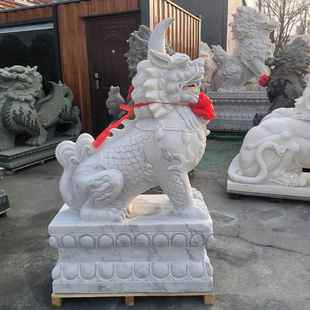 石雕汉白玉独角兽獬豸门口动物雕塑法治廉政主题公园广场景观摆件