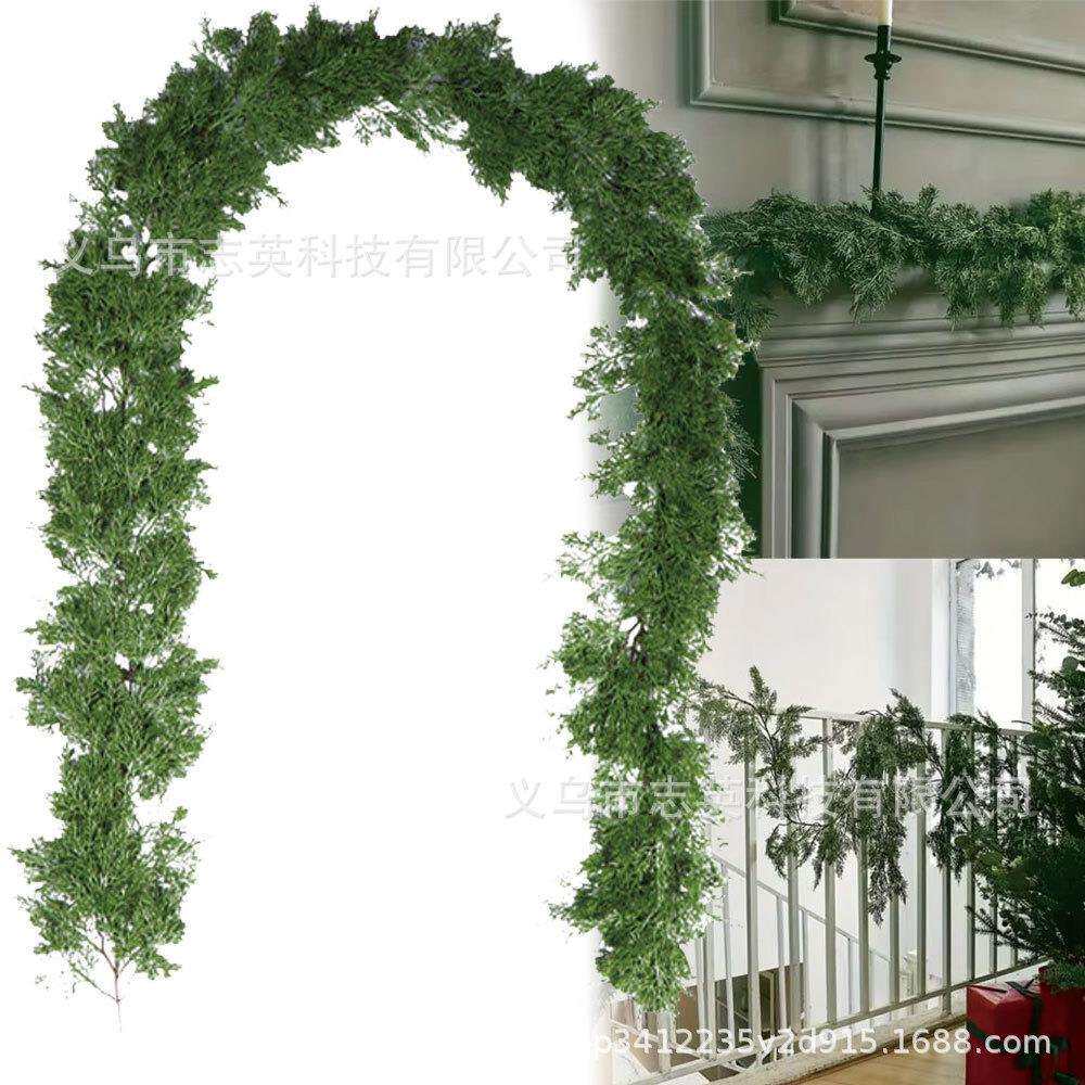 仿真塑料松柏藤条2米7绿色节庆装饰圣诞节假植物壁挂家居楼梯装饰