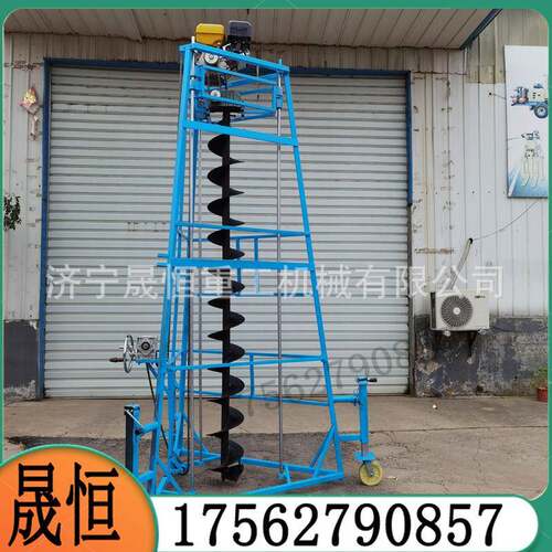 供应三脚架型打洞机电线杆打眼机汽油螺旋钻大马力汽油挖坑机