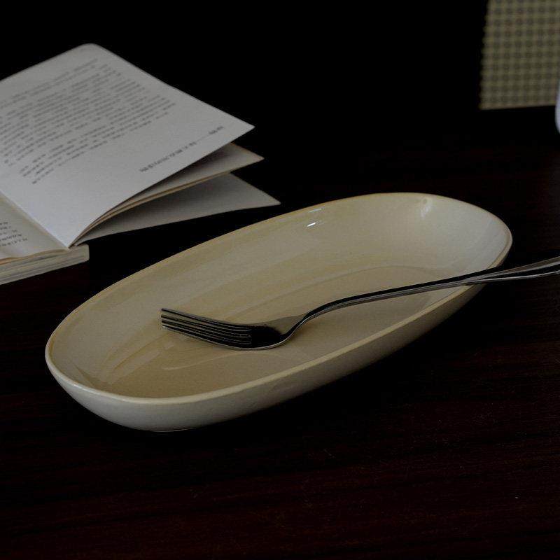 三拾家 复古窑变鱼盘vintage工艺高级感餐具椭圆盘日料盘子11英寸,餐饮具,盘,淘宝优惠券,粉丝福利购,淘宝优惠卷