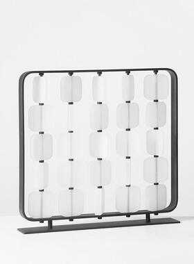 现代简约艺术屏风力摆件金属亚克书房装饰板品样间售楼MEX软装饰