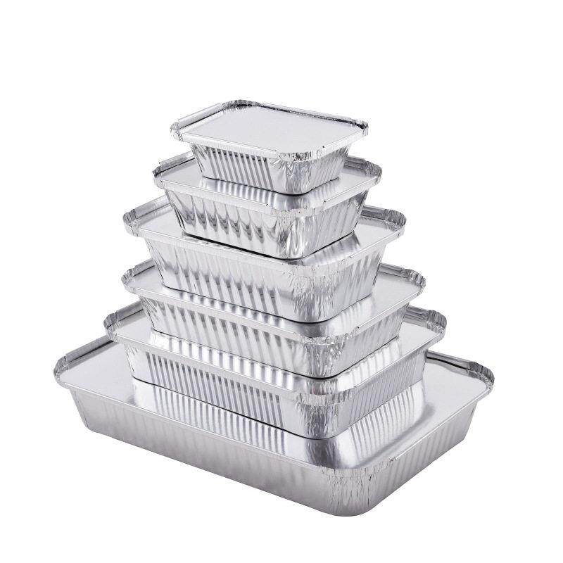 花甲粉锡纸盒外卖一次性餐盒烧烤锡纸盒焗饭打包铝箔盒可降解